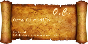 Opra Ciprián névjegykártya